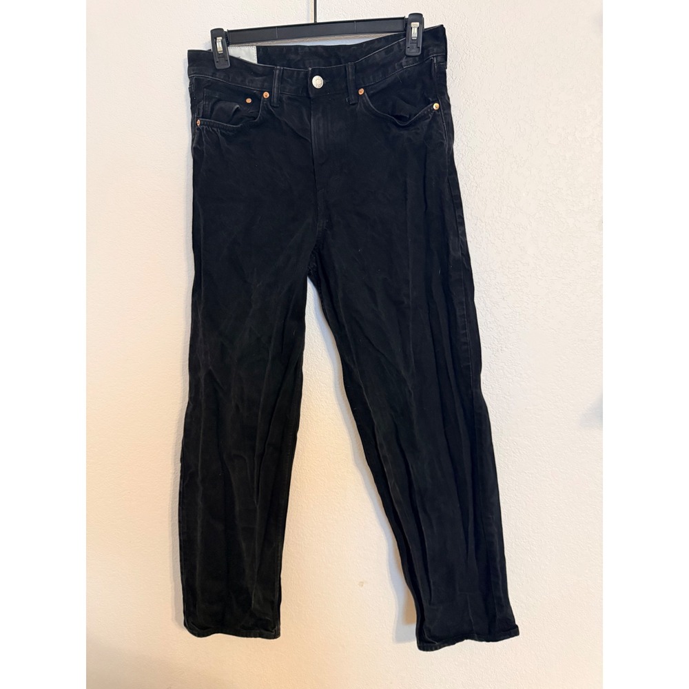 HM Loose Ample Mens Jeans Black Denim Relaxed Fit 32x32 Streetwear Baggy Pants